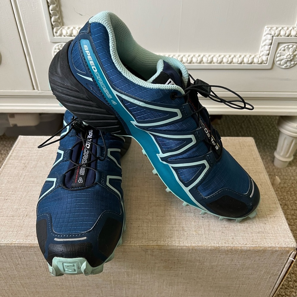 Salomon Speedcross 4 Womens US 9 Blue Athletic Trail Shoes Hiking Ladies